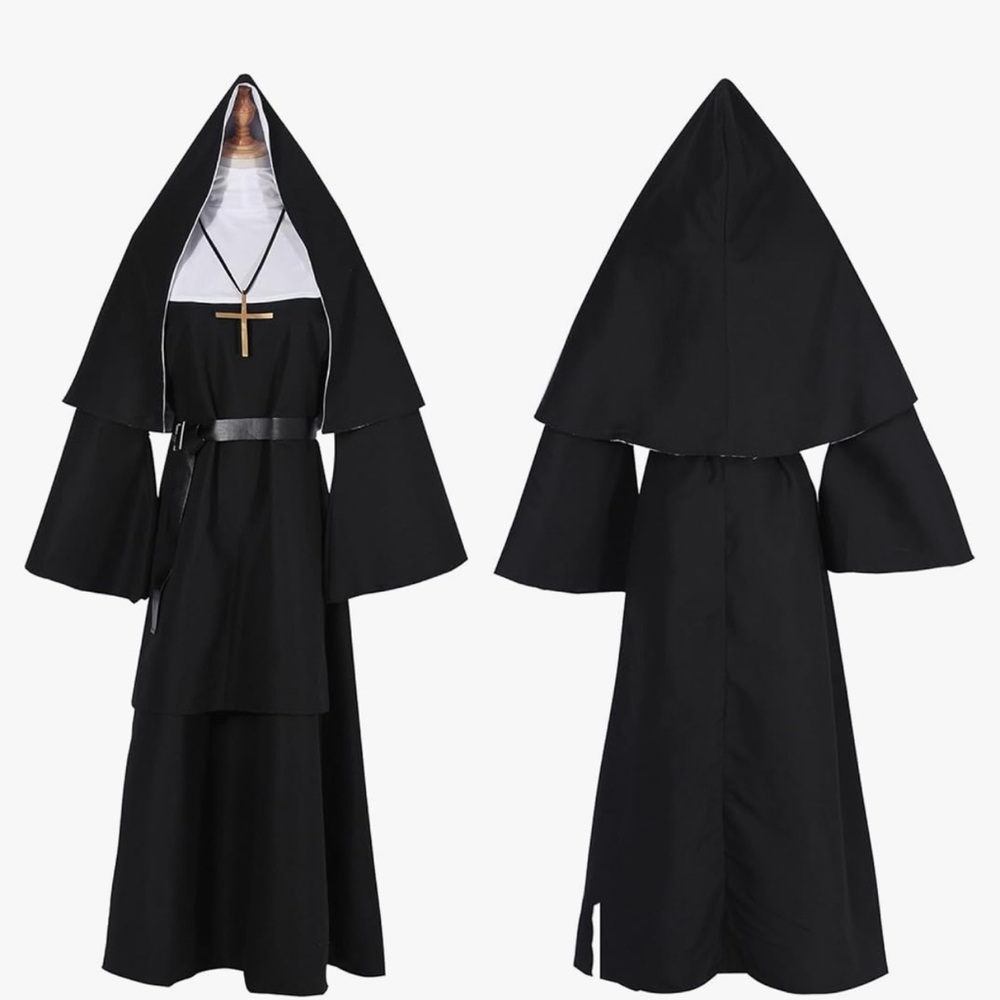 Nun Costume for Halloween 5pcs Set- Large